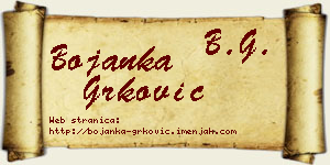 Bojanka Grković vizit kartica